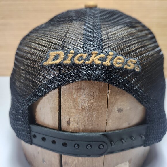 Dickies Men's Hat Cap Two-tone Brown and Black Snapback Mesh Back Truckes Hat - Picture 6 of 9